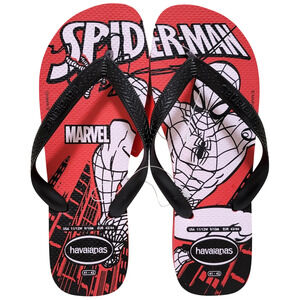 Havaianas Men Marvel Logomania Top Flip Flop Size US 9/10M Ruby Red Black Z8I